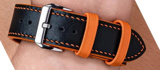 Orange Leather Apple Watch Band