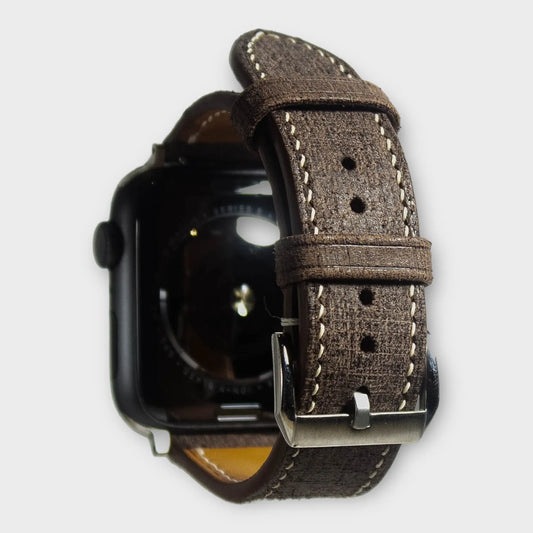 Apple watch bands in stylish brown Babele leather, combining durability with elegant design