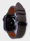 Sleek apple watch leather band crafted from durable grey Epsom leather for a luxurious look.