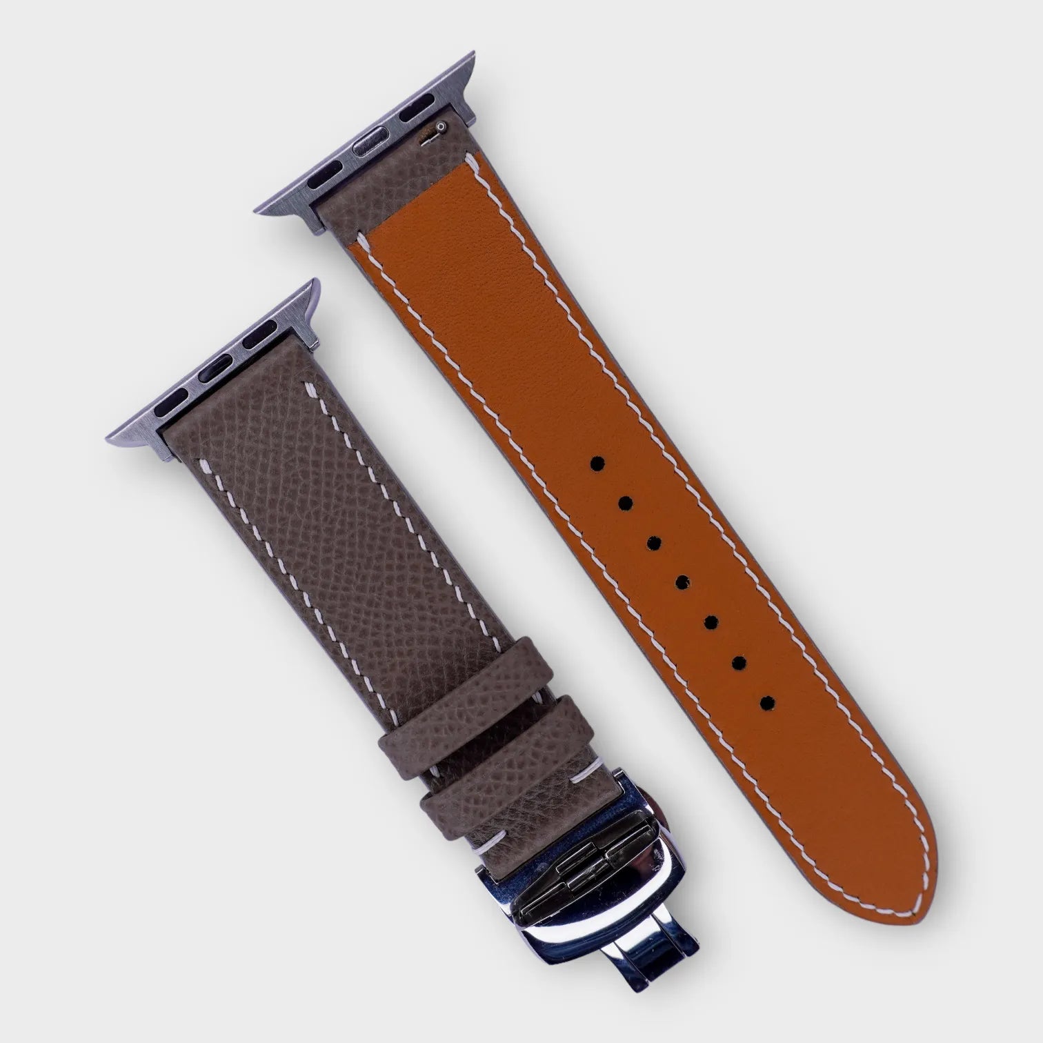 GreyEpsomLeatherAppleWatchBand-Luxurious