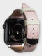 Apple watch bands in chic pink Swift leather, sophisticated design for a modern look.