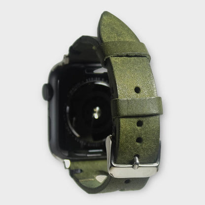 Apple watch bands in vibrant green Pueblo leather, adding a pop of color to your tech accessories.