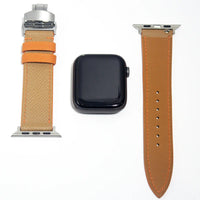Durable leather watch straps in premium beige Epsom leather, combining style with functionality for everyday wear.