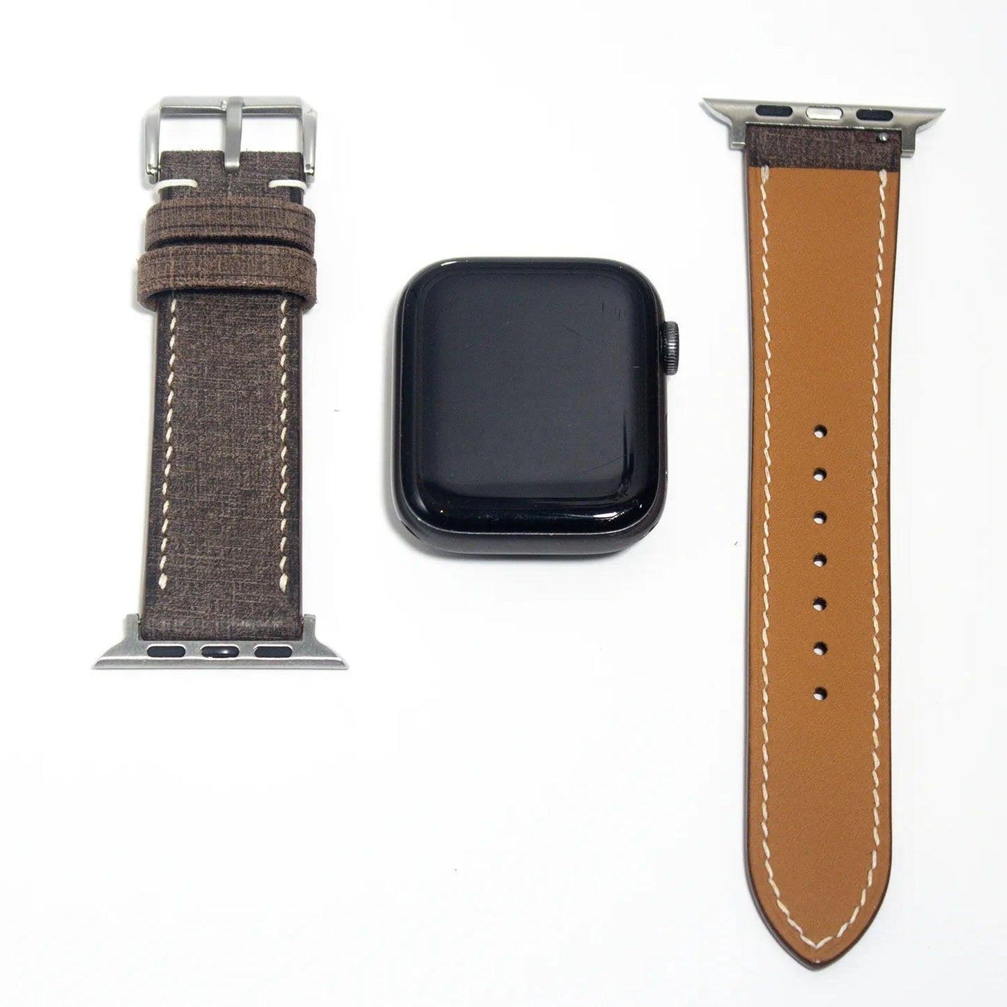 High-quality leather watch straps in brown Babele leather, offering durability and timeless style.