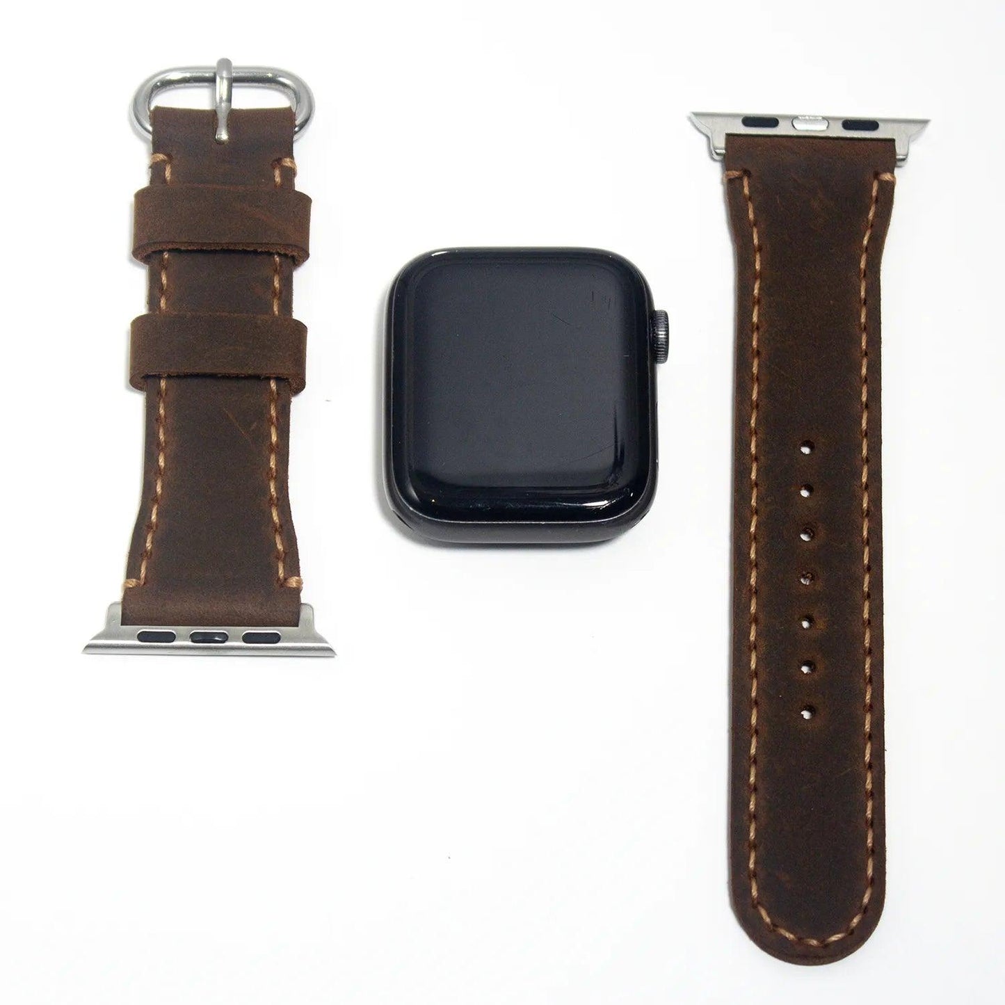 Durable leather watch straps in rich brown waxy leather, combining practicality with refined style.