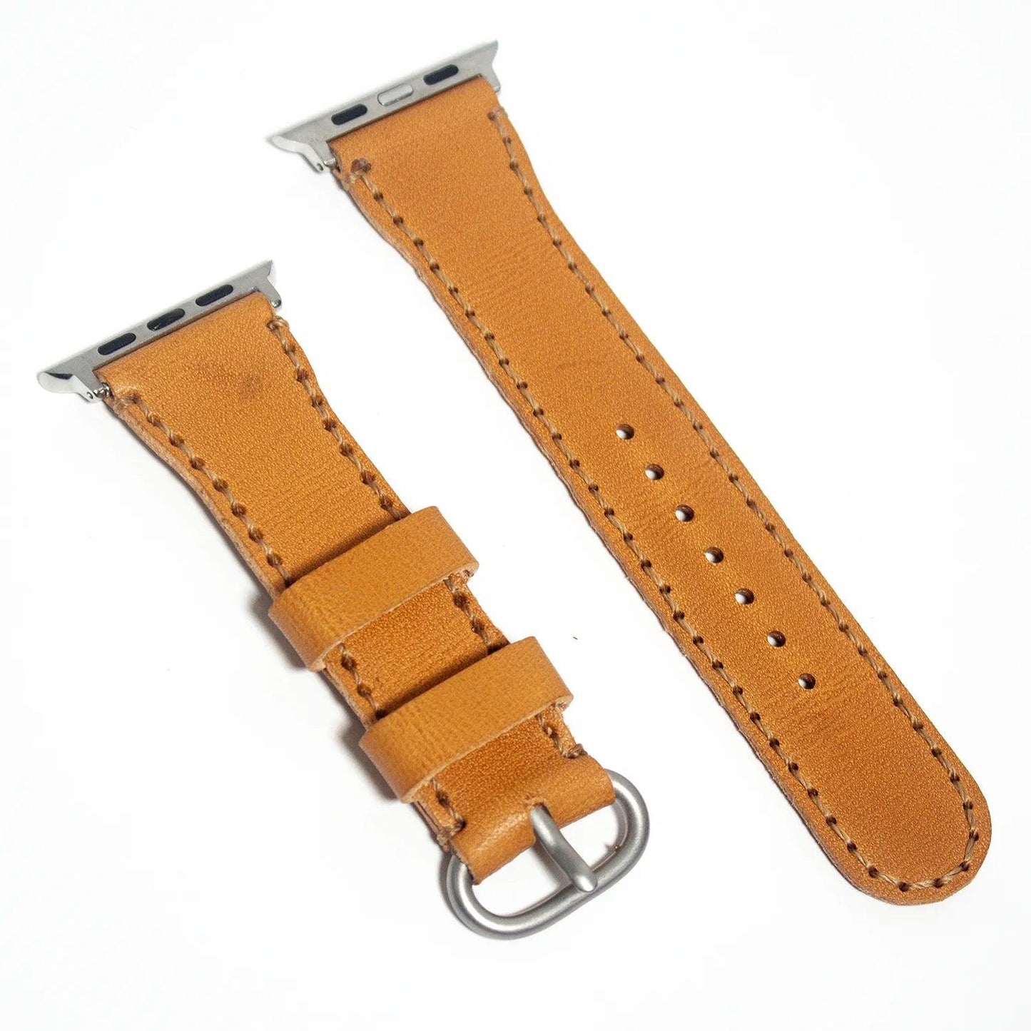 Fashion-forward leather watch bands made from light orange Buttero leather, ideal for those who appreciate vibrant style.