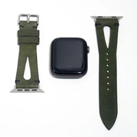 Durable leather watch straps in eye-catching vibrant green Pueblo leather, ideal for daily wear and style.